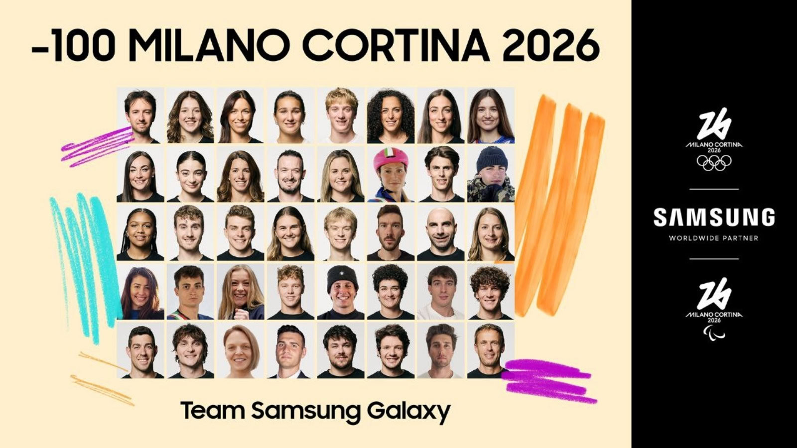 Samsung: conto alla rovescia verso Milano Cortina 2026 con il roster dei Team
