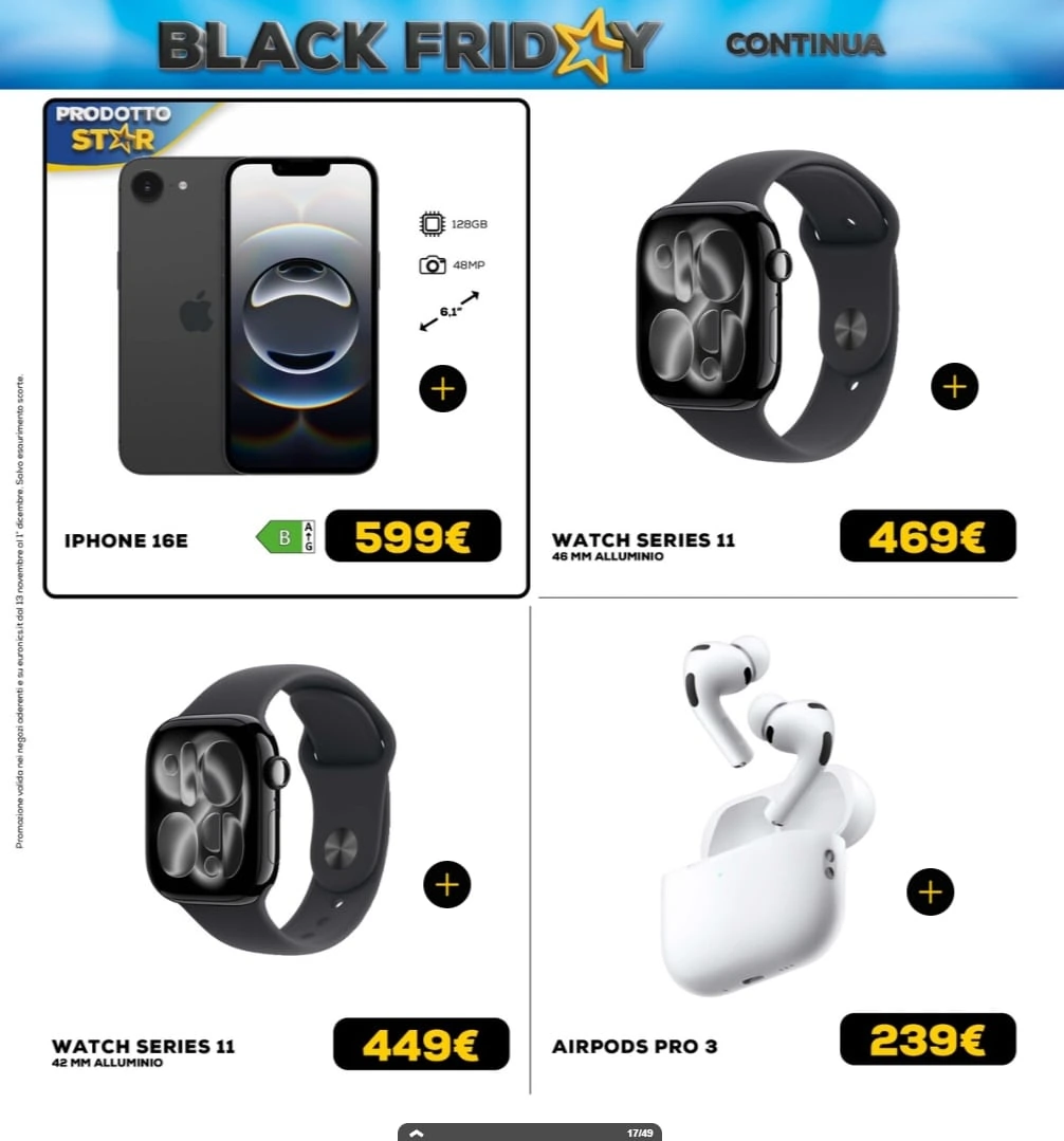 Screenshot volantino black friday euronics