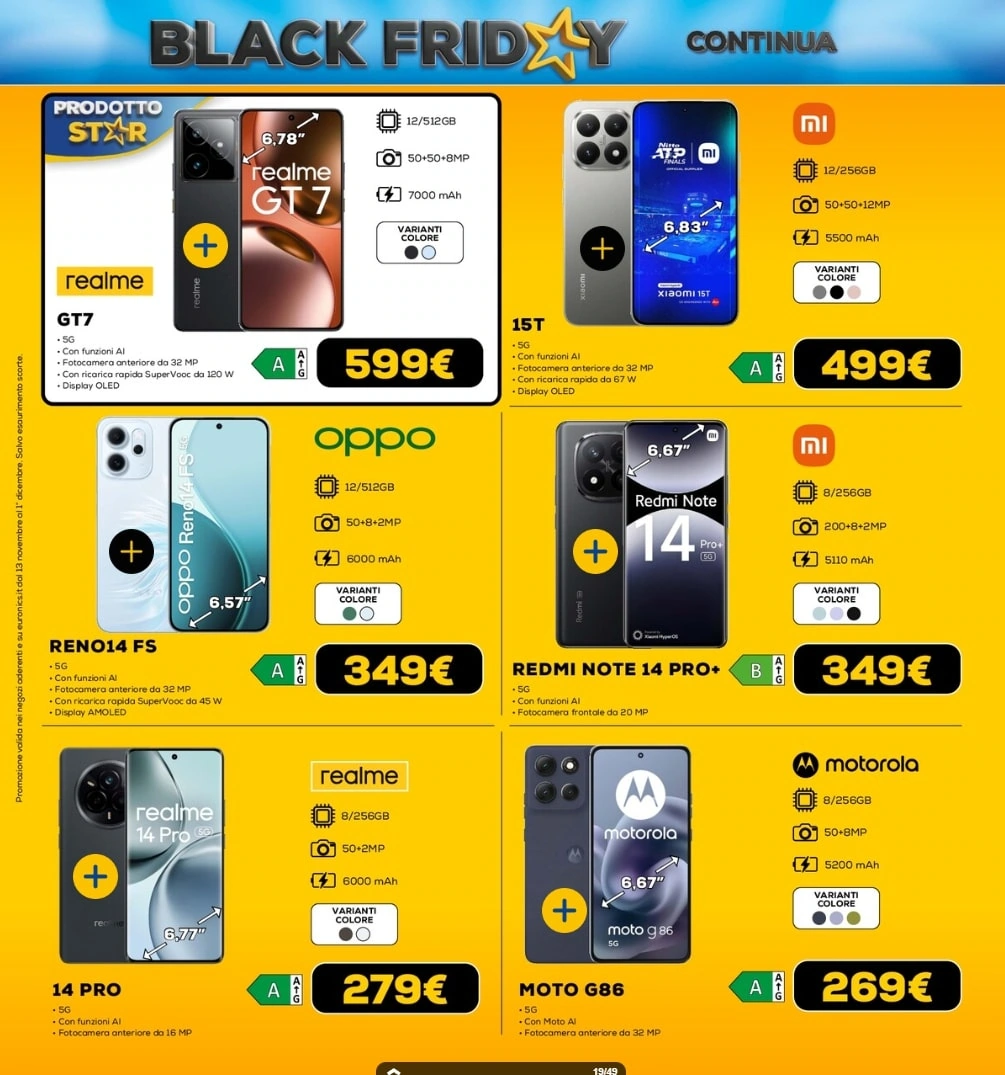 Screenshot volantino black friday euronics
