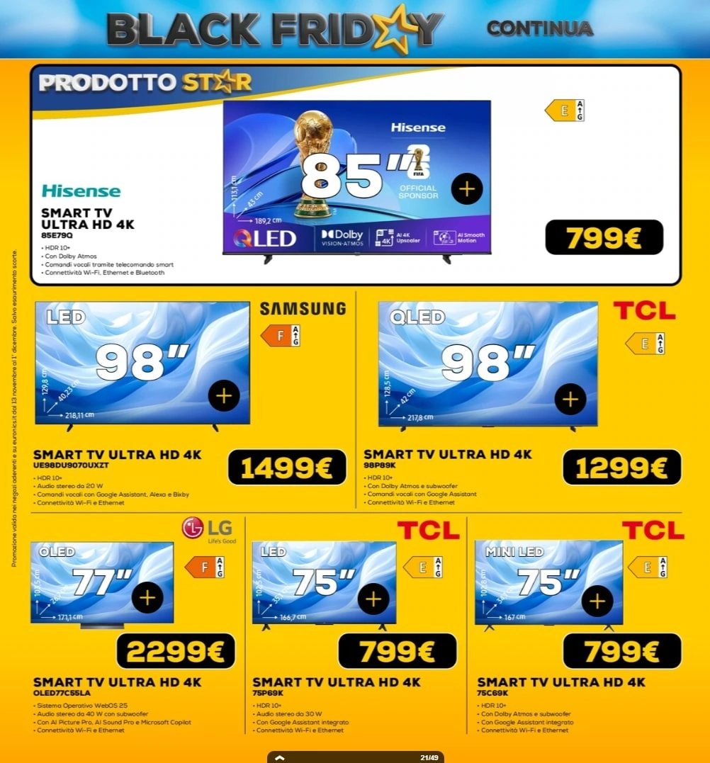 Screenshot volantino black friday euronics
