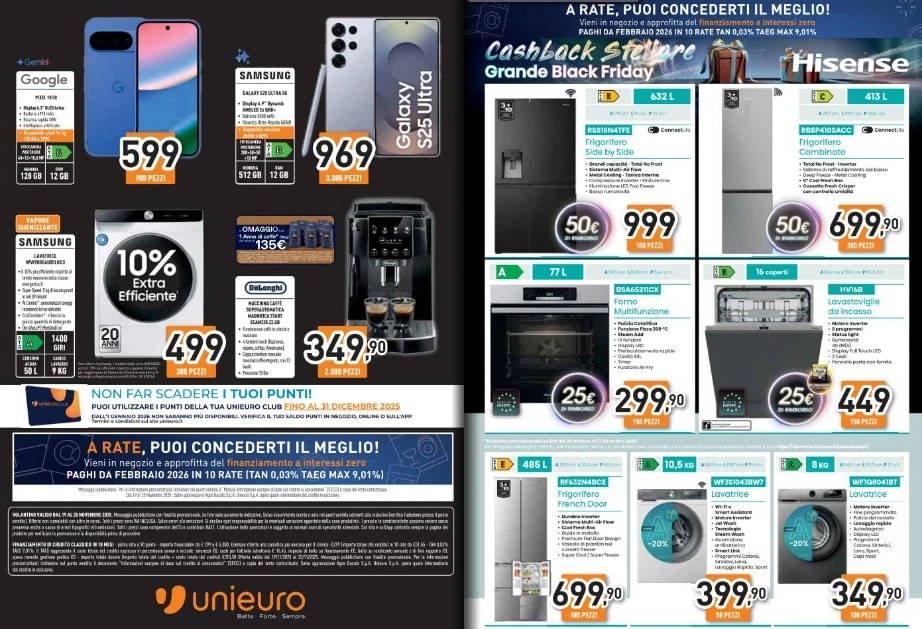 Screenshot black friday unieuro volantino