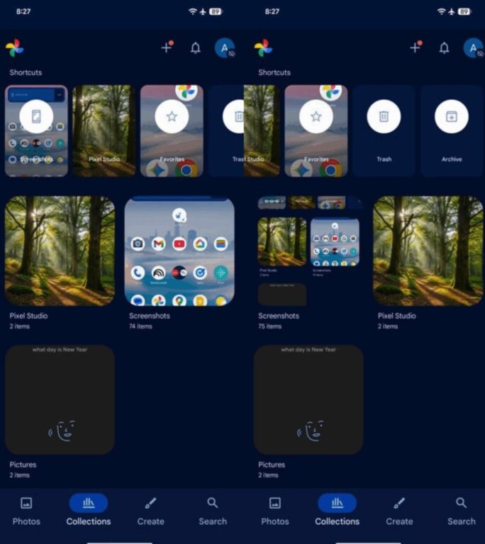 Screenshot alle Google Foto