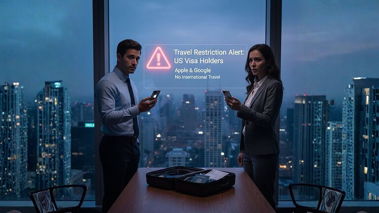 Apple e Google avvertono i dipendenti con visto negli USA: no viaggi all’estero