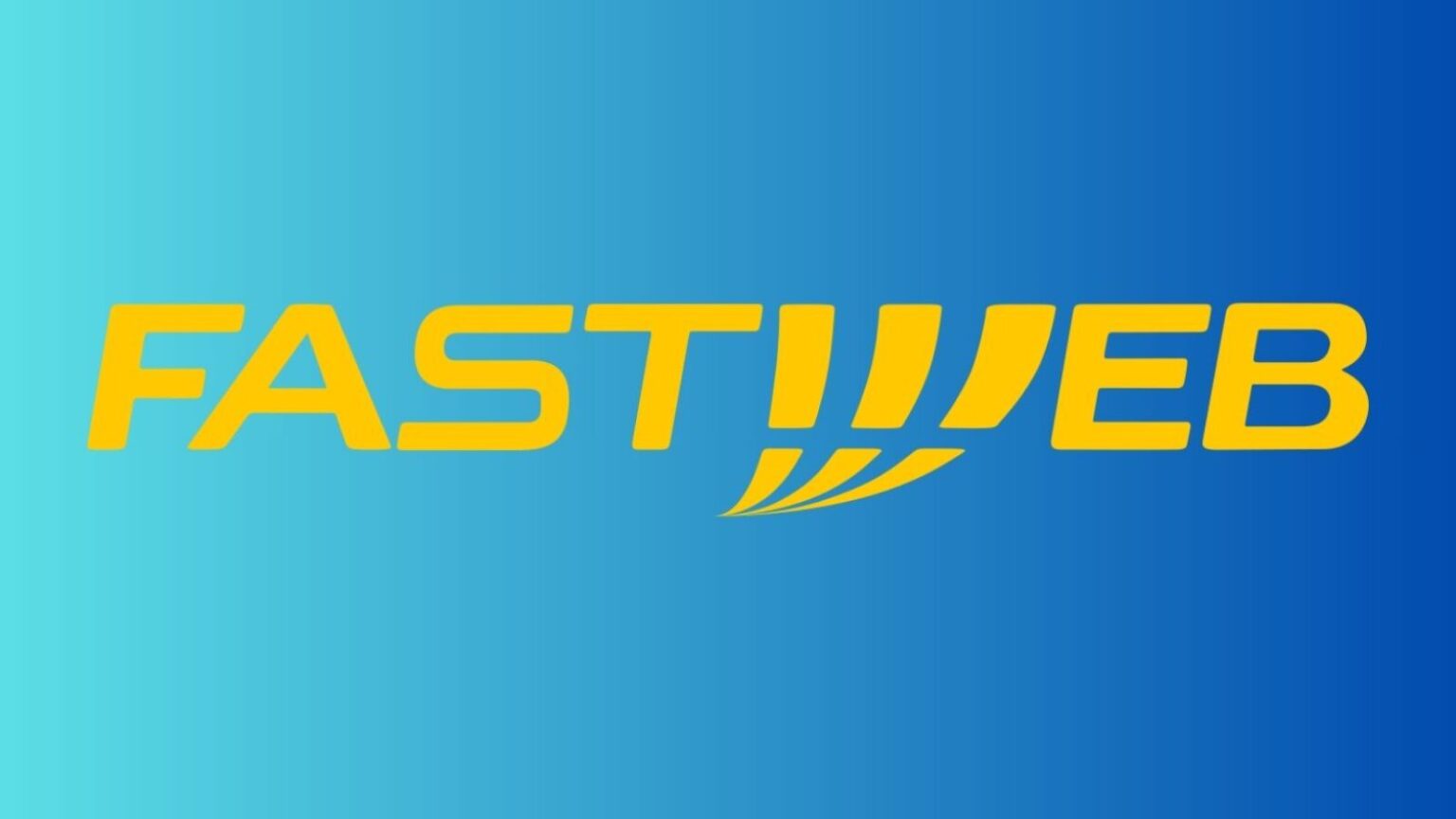 Logo di Fastweb su sfondo blu, evidenziando il servizio di connessione Internet ad alta velocità e soluzioni di telecomunicazioni. Immagine rappresenta affidabilità e innovazione nel settore delle reti digitali.