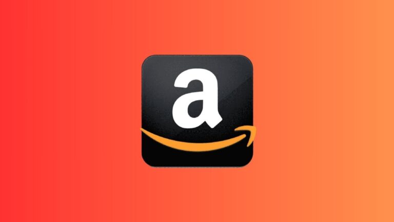 Immagine del logo Amazon con sfondo sfumato arancione e rosso, rappresenta una carta promozionale Amazon. Perfetta per articoli tecnologici, regali e offerte speciali, evidenziando la presenza di Amazon come piattaforma di e-commerce leader.