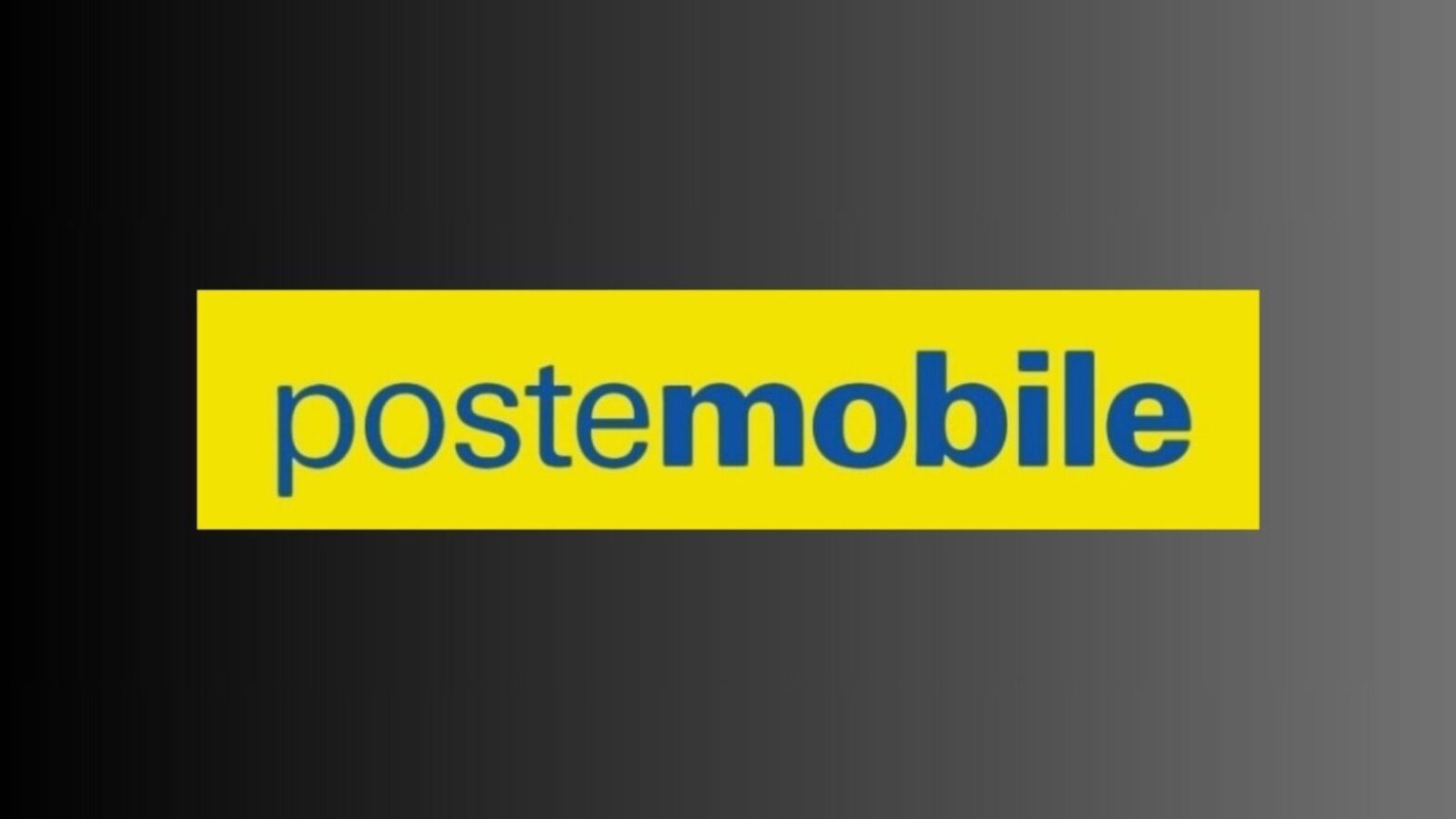 Immagine del logo PosteMobile su sfondo nero, rappresenta un'azienda di telefonia mobile italiana con offerte e servizi per smartphone.