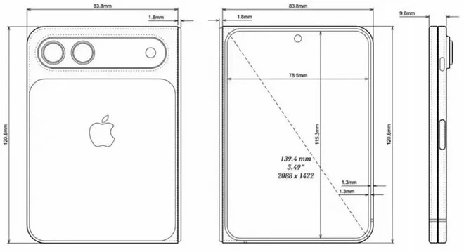 iPhone pieghevole fold Apple immagini CAD iPhone pieghevole fold Apple immagini CAD