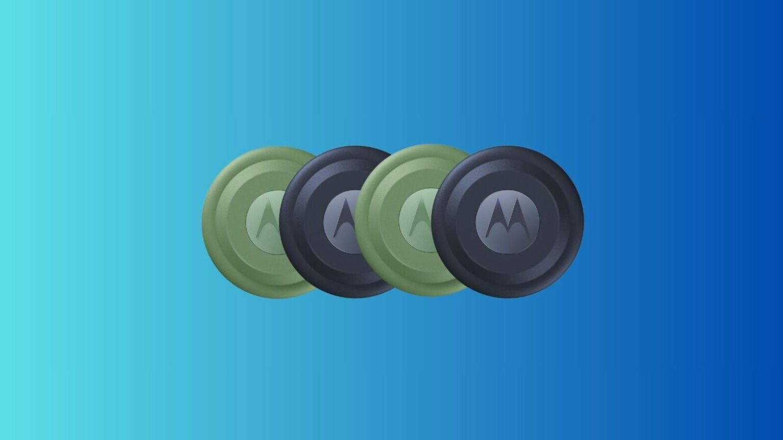 Immagine di auricolari Motorola Moto G8 in verde e nero su sfondo blu.