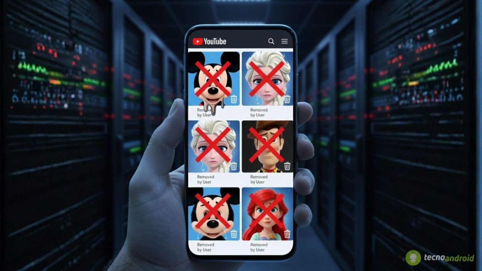YouTube: Google rimuove numerosi video AI con personaggi Disney
