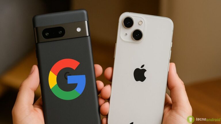 Smartphone Google Pixel 7 e iPhone 13, fotocamere duali, processori potenti e aggiornamenti software regolari, perfetti per foto di alta qualità, gaming e uso quotidiano.