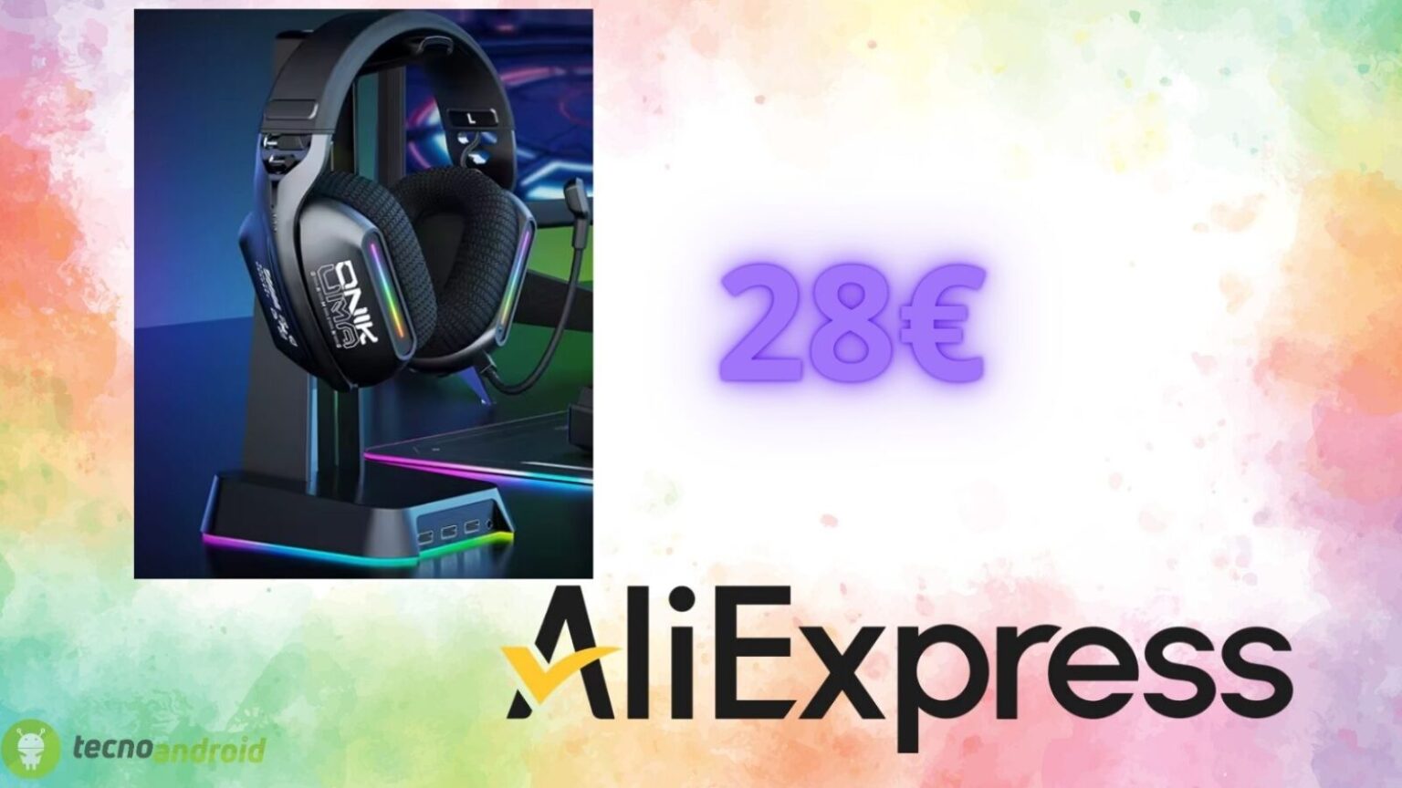 Cuffie gaming con microfono, effetto RGB, audio surround e comfort massimo per giocatori. Perfette per PC, console e streaming, ottimo su Amazon a 28€.