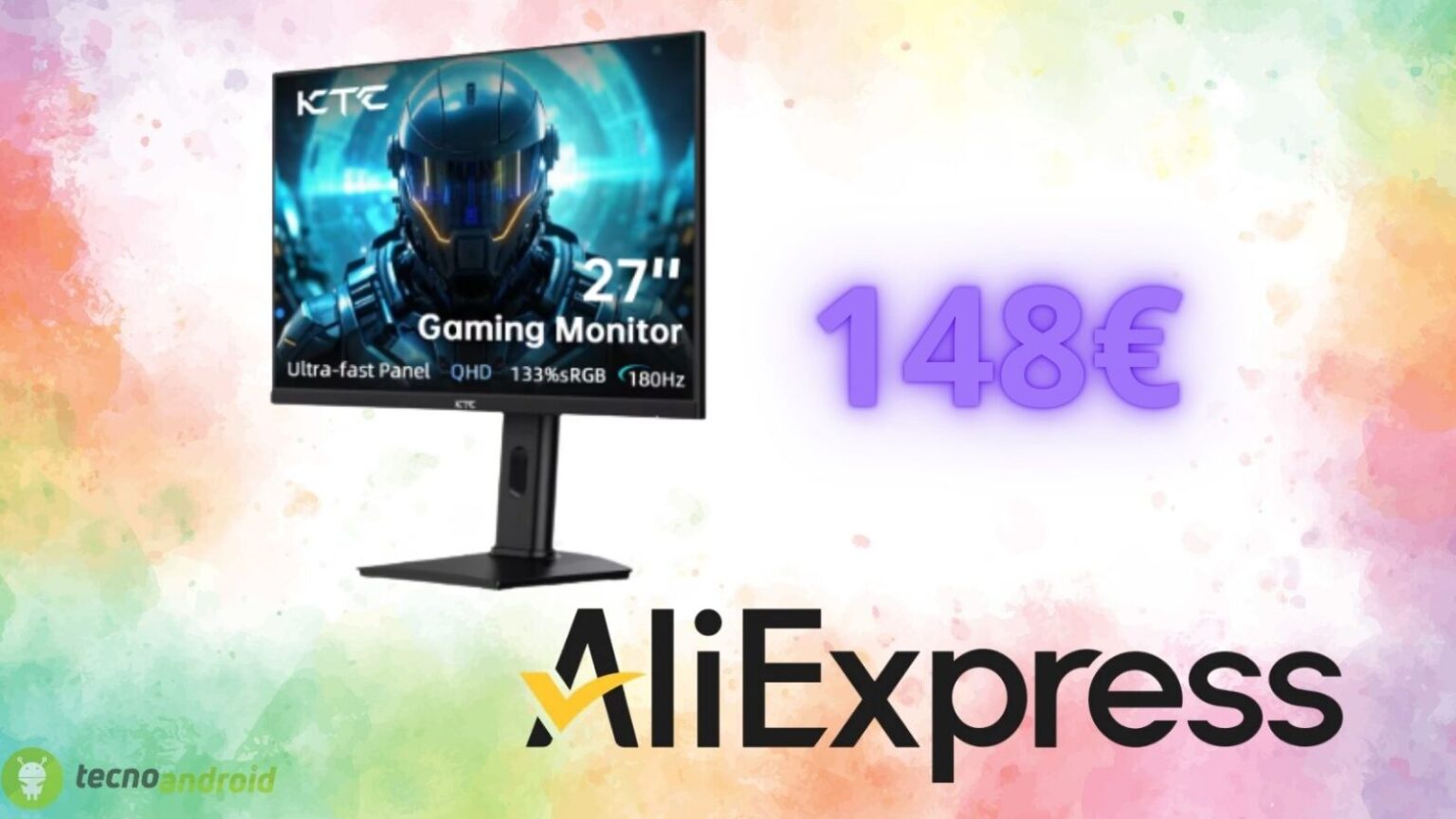 Monitor gaming 27” con pannello ultra-veloce, risoluzione QHD, colori RGB al 133%, frequenza 180Hz, ideale per appassionati di videogiochi e professionisti, prezzo competitivo.