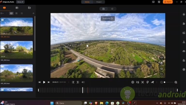Paesaggio panoramico con cielo nuvoloso e natura verdeggiante. Tecnologia avanzata per riprese di droni e video ad alta definizione.