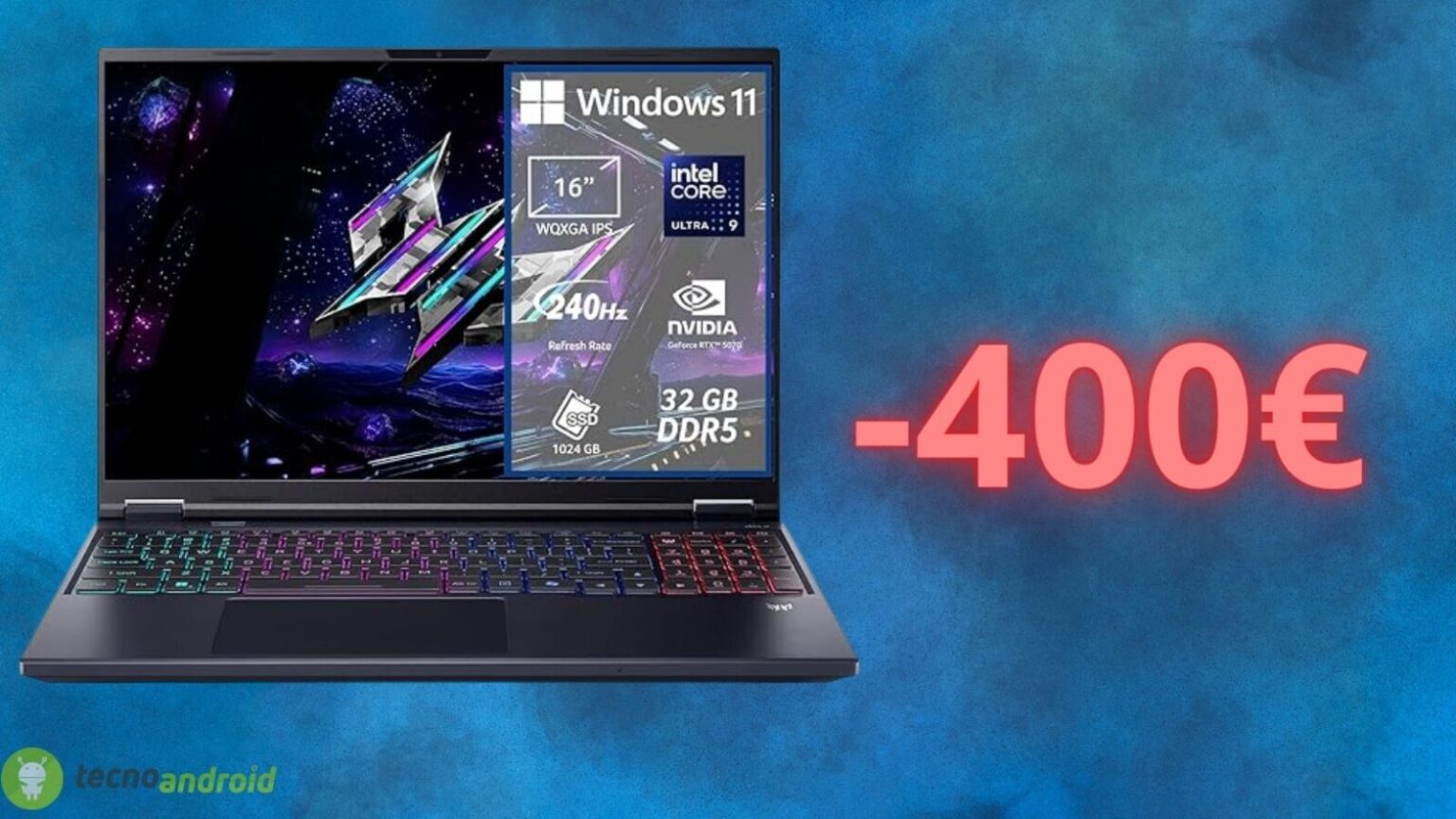 Amazon SHOCK con lo sconto di 500 euro sul notebook Acer Predator Helios Neo 16