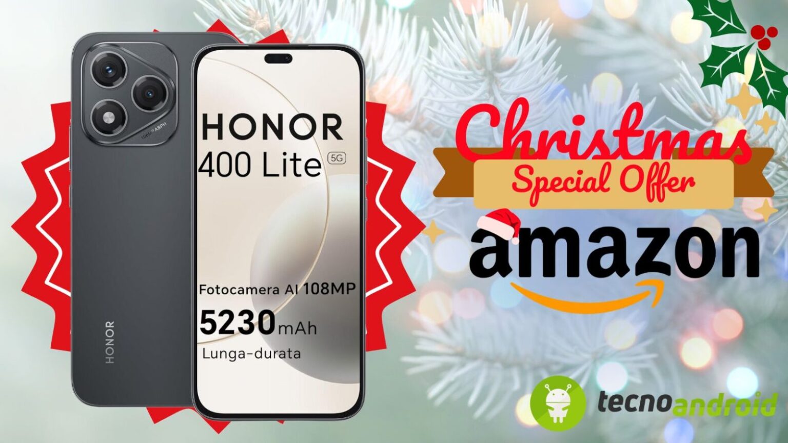 Amazon lancia promo stratosferica: HONOR 400 Lite 5G a meno di 200€