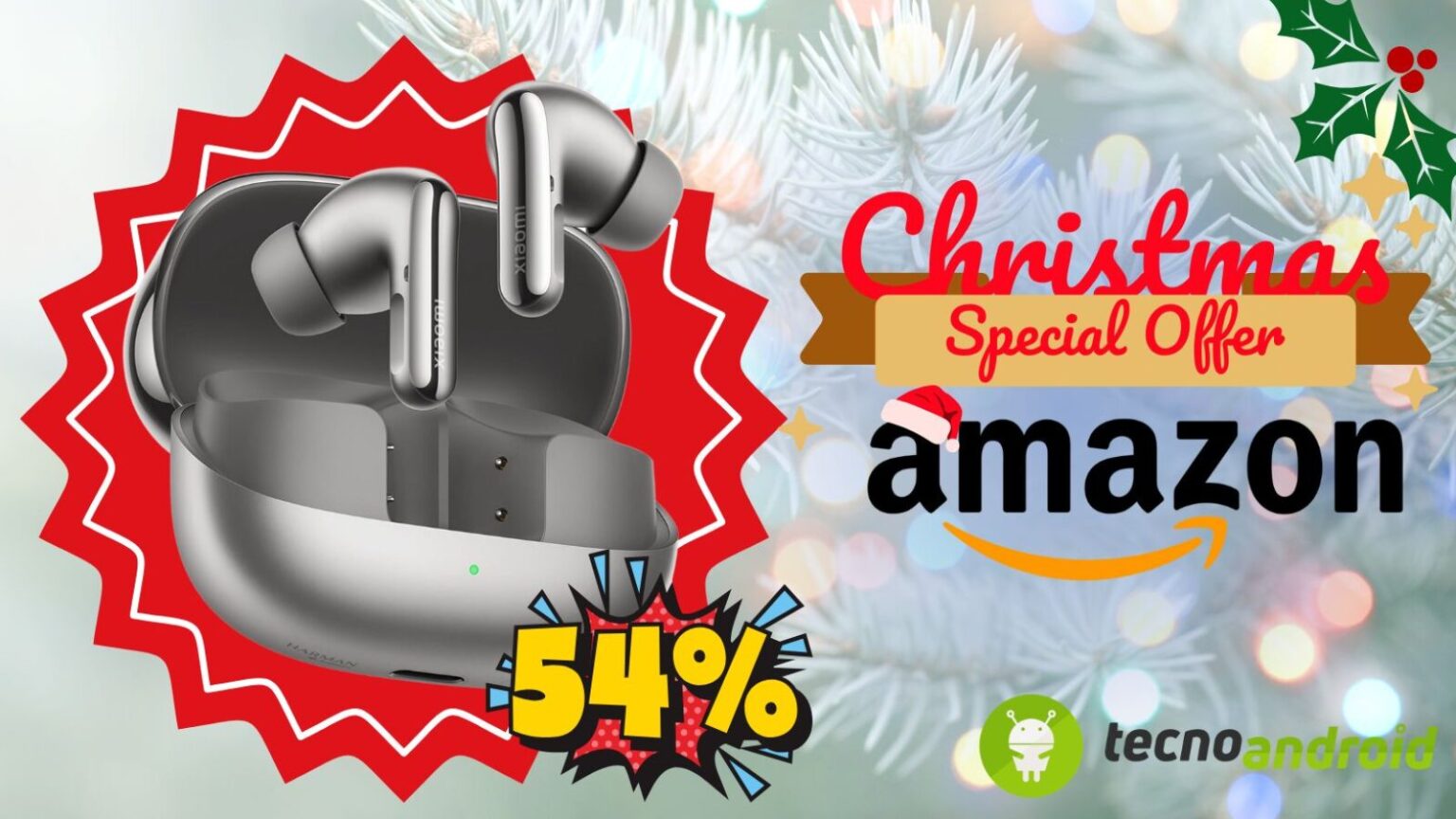 amazon, Auricolari true wireless con batteria di lunga durata e qualità audio superiore, perfetti per regali di Natale. Promozione speciale su Amazon con il 54% di sconto, disponibile ora.