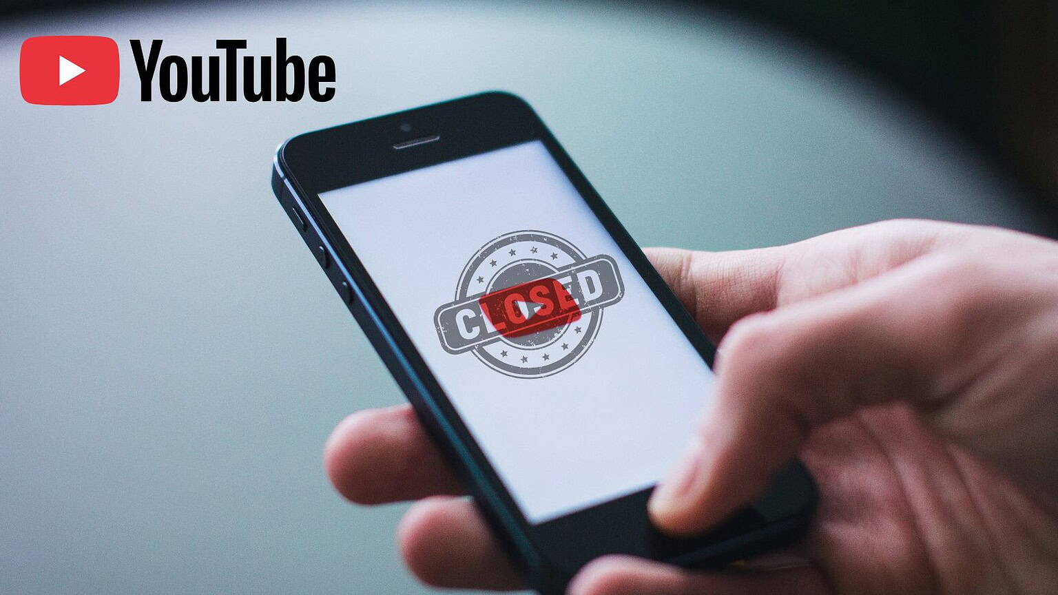 youtube, Telefono con logo "chiuso" e l'icona di YouTube.