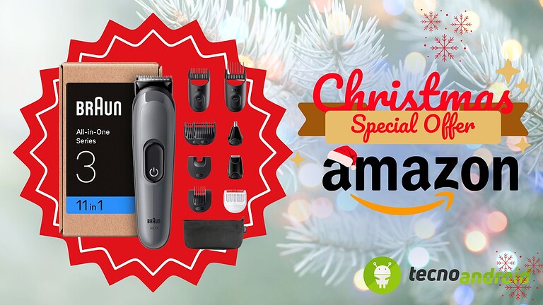 Regolabarba Braun 11 in 1 con accessori per taglio e rasatura, perfetto come regalo natalizio su Amazon, ideale per uomini che amano uno stile impeccabile durante le festività.