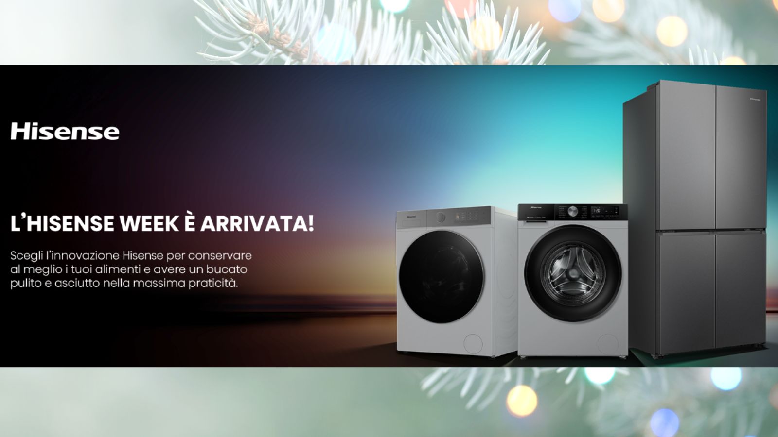 Risparmio di energia con elettrodomestici Hisense moderni. euronics Elettrodomestici Hisense, frigoriferi e lavatrici di alta qualità, design elegante e tecnologia innovativa per mantenere cibo fresco e vestiti impeccabili.