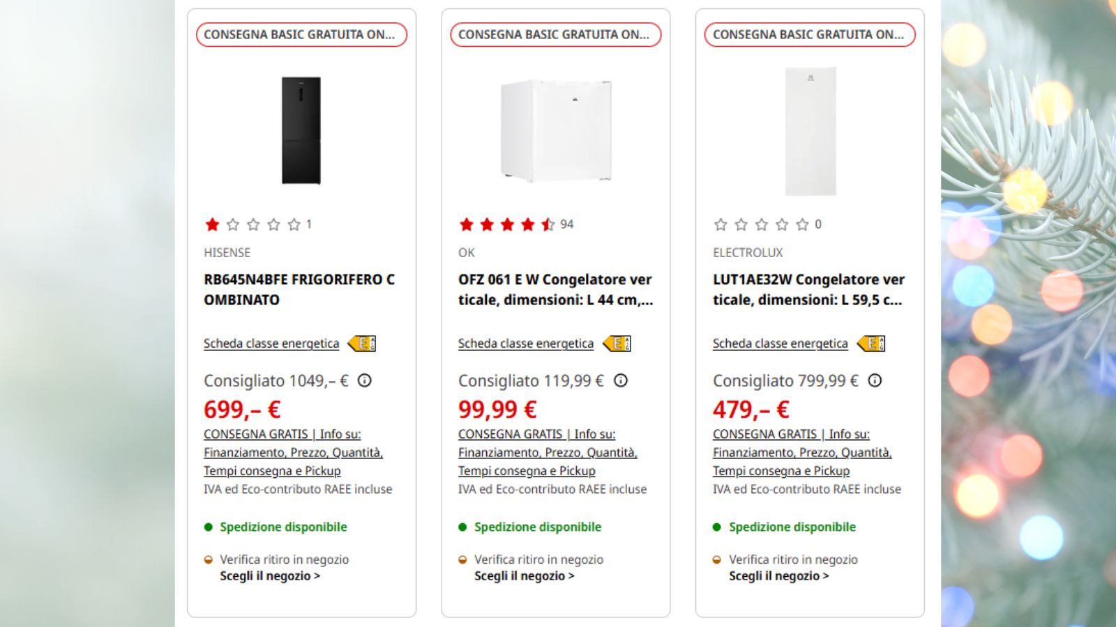 Frigorifero e congelatore online. Immagine di frigorifero e congelatori in vendita su TecnoAndroid con offerte e promozioni.