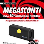 mediaworld - caratteristiche Altop text: Offerte fino al 50% su tecnologia originale, comprensive di prodotti come altoparlanti Bluetooth Sony, smartphone e accessori, disponibili presso MediaWorld.
