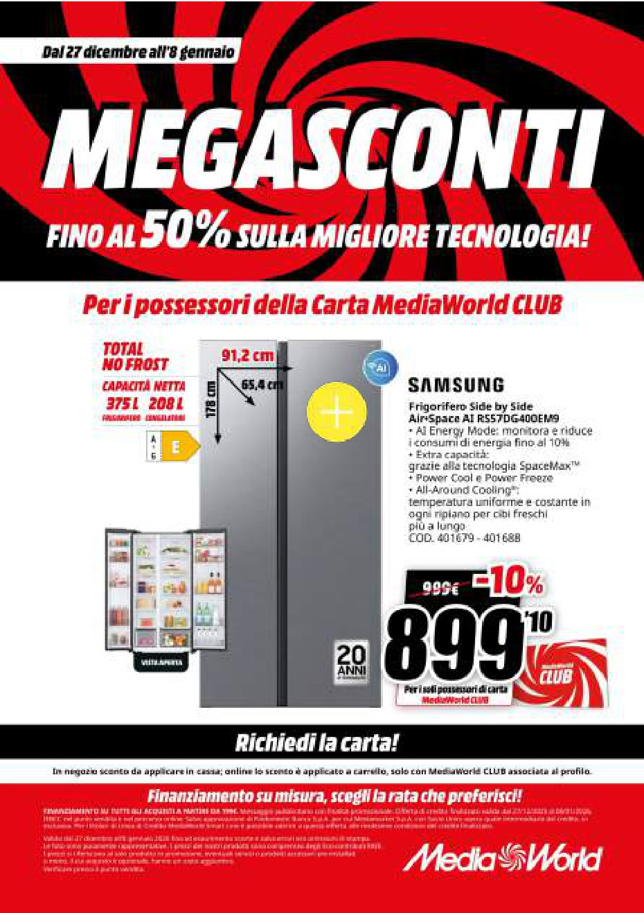 MegaSconti Elettrodomestici. Ampia promozione su grandi elettrodomestici con sconti fino al 50%. Offerta esclusiva MediaWorld, arredi innovativi, freezer, frigoriferi, tecnologia avanzata.
