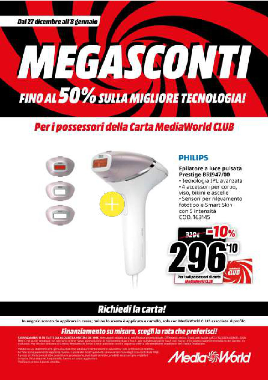 MegaOfferte Tecnologiche. Offerta lampada LED Philips con tecnologia IPL pelle e corpo.