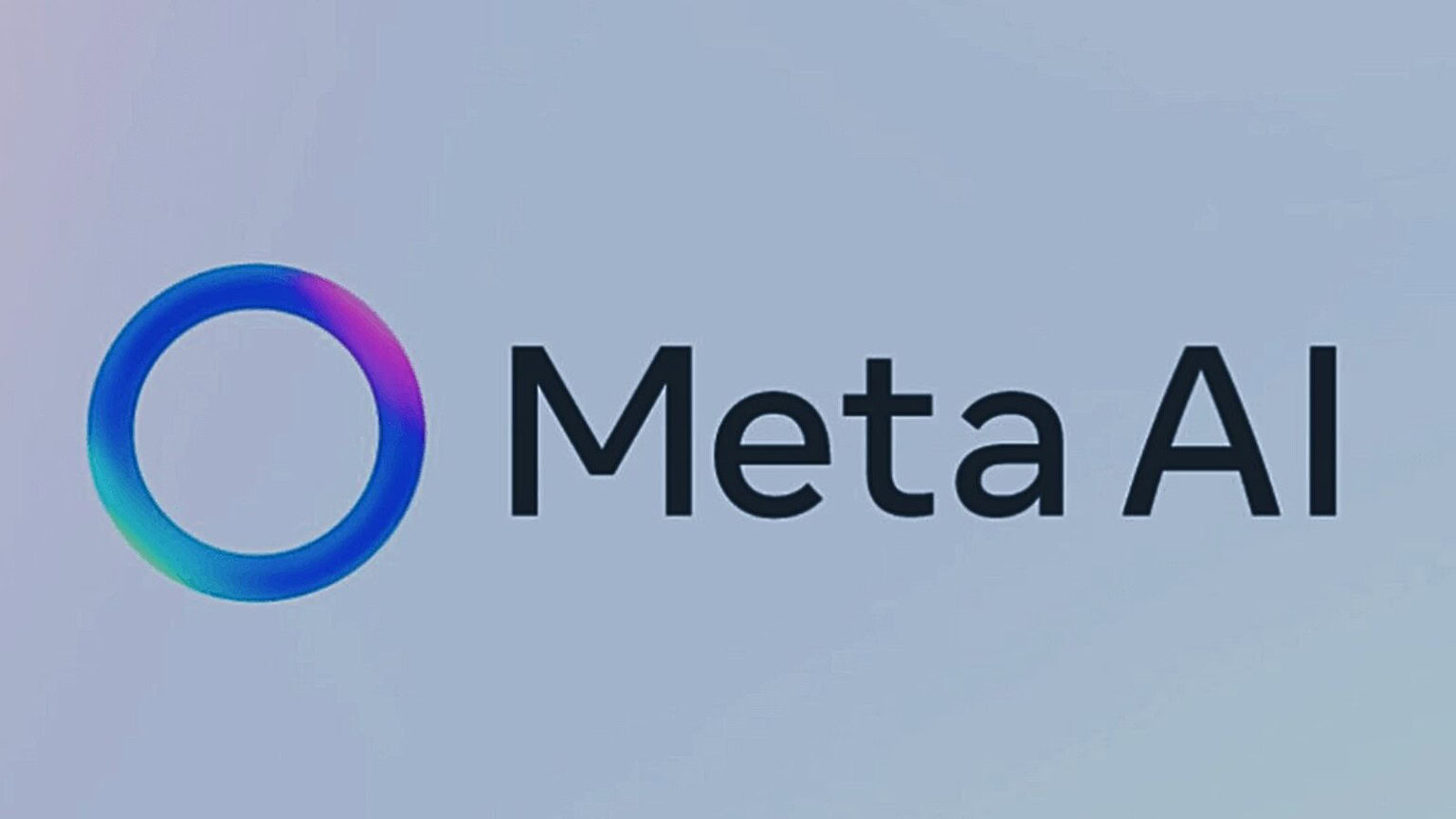 Alt text: Logo di Meta AI con cerchio colorato e scritta "Meta AI" su sfondo chiaro.