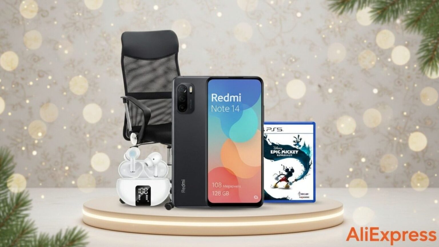 Smartphone, auricolari e regalo.