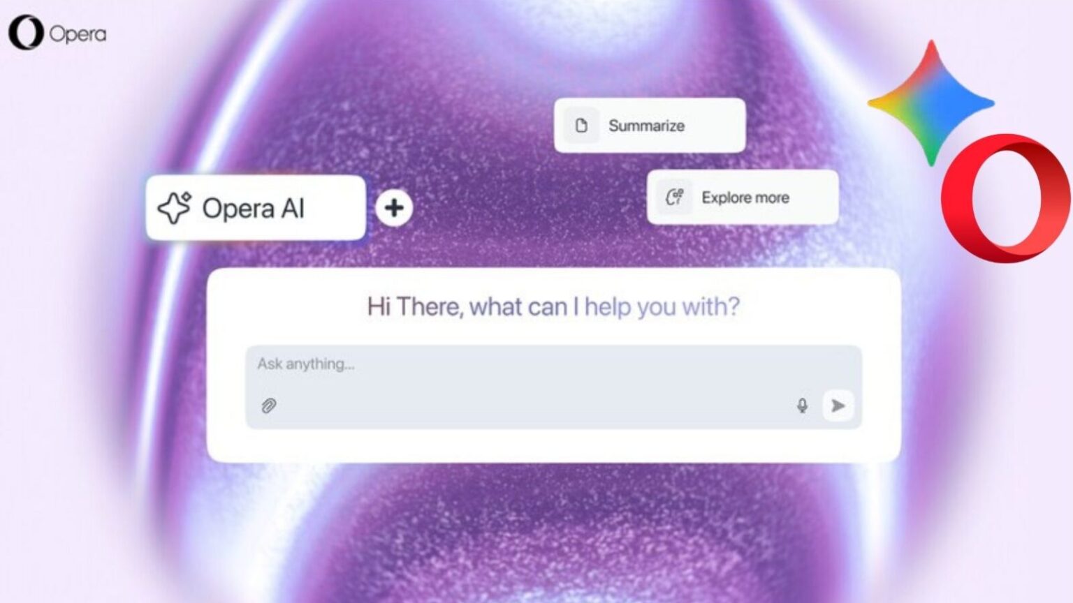 Opera e Gemini: le funzioni AI arrivano su Neon, One e GX