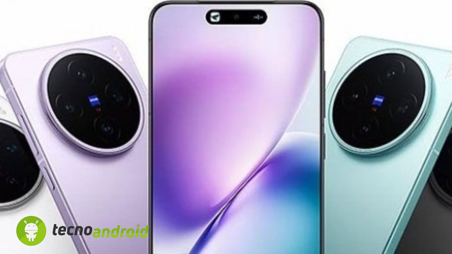 Immagine di smartphone moderno con fotocamere multiple, display curvo e design elegante, rappresentazione delle tecnologie più recenti nel mondo Android.