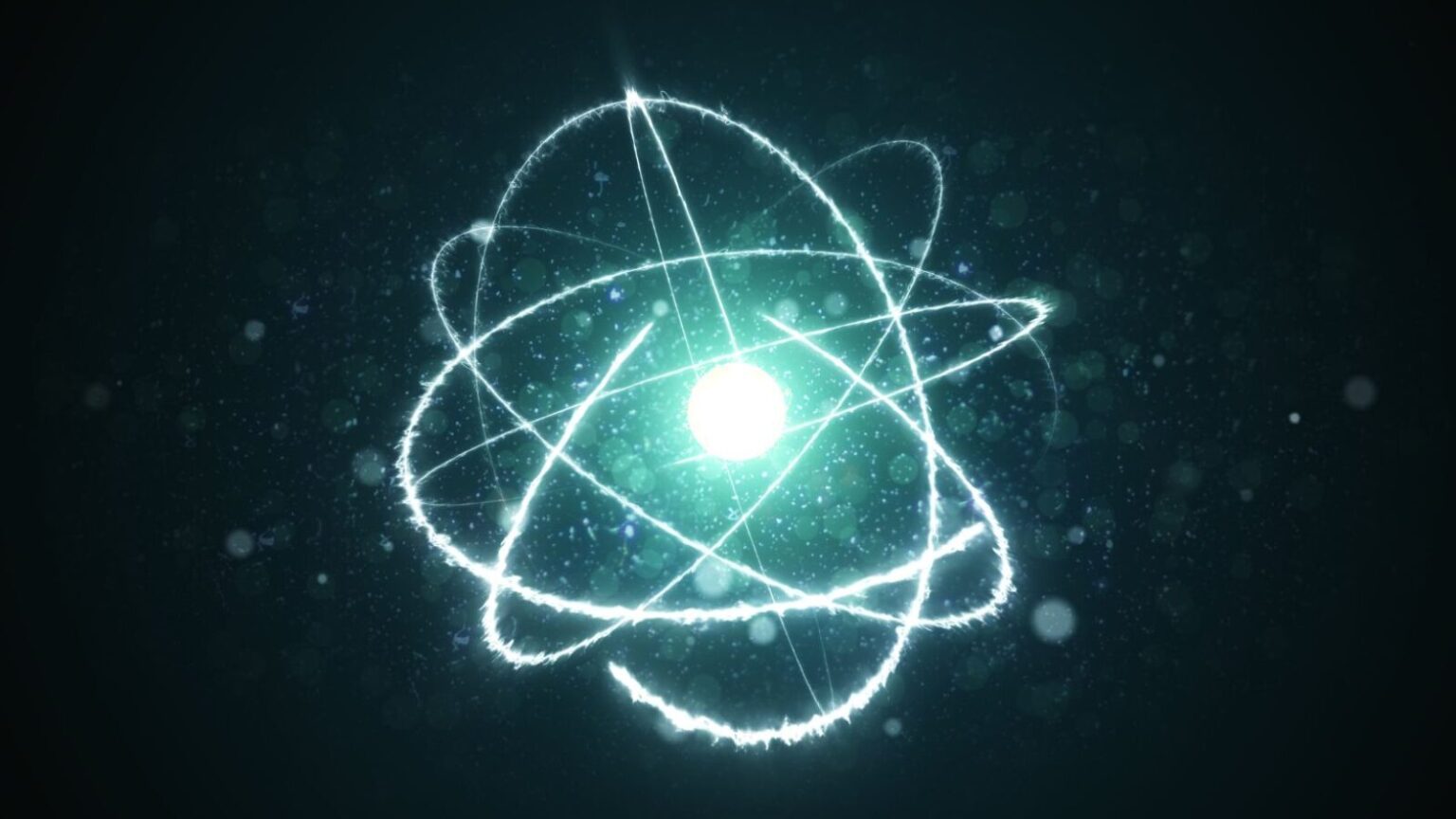 Immagine di un modello atomico luminoso con orbite e particelle evidenti, simbolo di innovazione e scienza in rapido sviluppo, perfetta per contenuti digitali e tecnologici su TecnoAndroid.