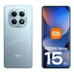 Immagine di un Redmi Note 15 5G con design elegante, fotocamera quadrupla sul retro e schermo fronte OLED con notch centrale, ideale per appassionati di tecnologia e smartphone di ultima generazione.