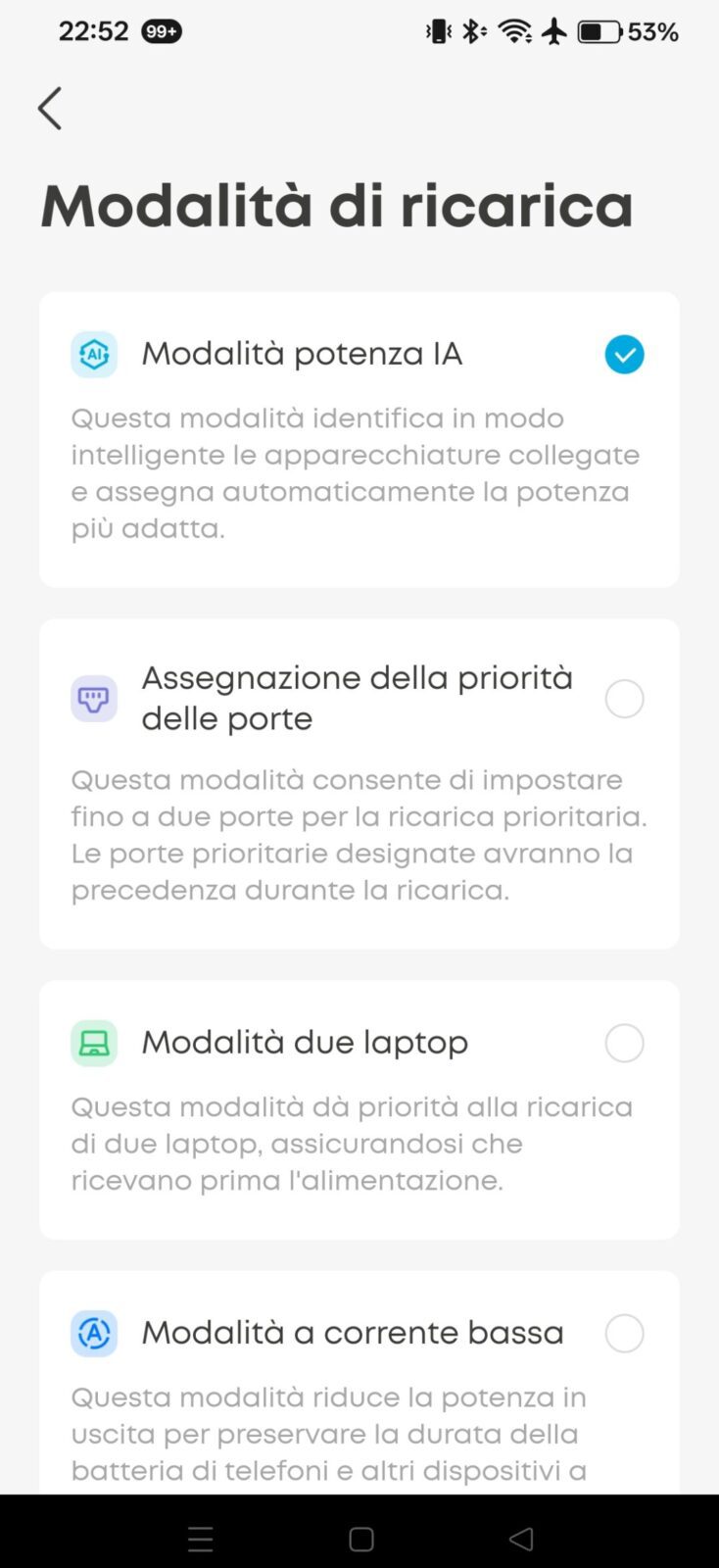 Anker Caricatore USB C Prime 250W - immagine 8 Modalità di ricarica con IA e priorità porta.