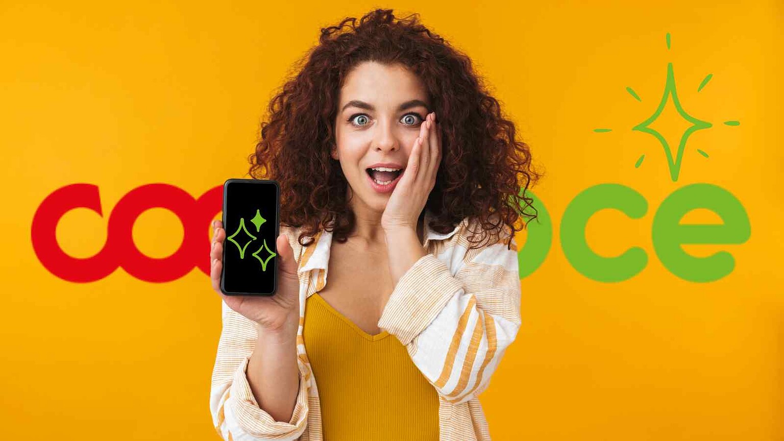 Immagine di una donna sorpresa che mostra uno smartphone con logo di TecnoAndroid, sito di approfondimenti su tecnologia, gadget e notizie su dispositiviAndroid e aggiornamenti software.