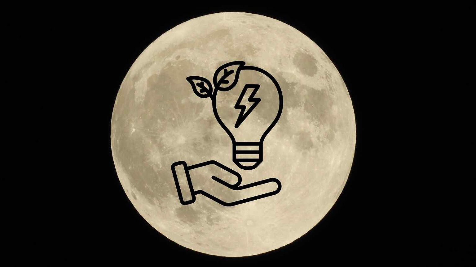 Icona di lampadina con foglie e fulmine.