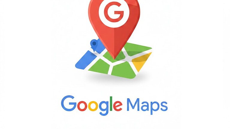 Indicatore di Google Maps con mappa e puntatore di localizzazione globale.