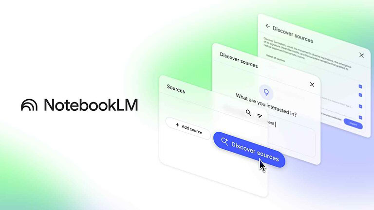 Ricerca e scoperta di fonti tramite NotebookLM, strumento AI per approfondimenti e studio. Ottimizza le ricerche online, ideale per appassionati di tecnologia e studenti.
