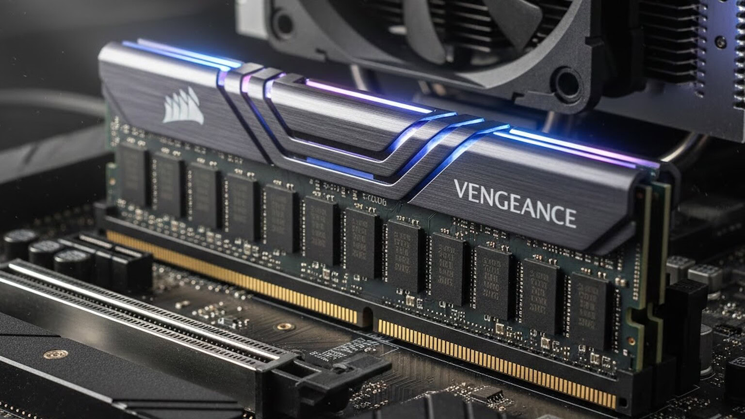 Moduli RAM Vengeance Corsair con illuminazione RGB.