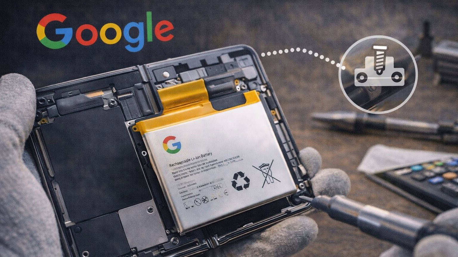 Google studia batterie rimovibili con fissaggio meccanico per i Pixel pieghevoli