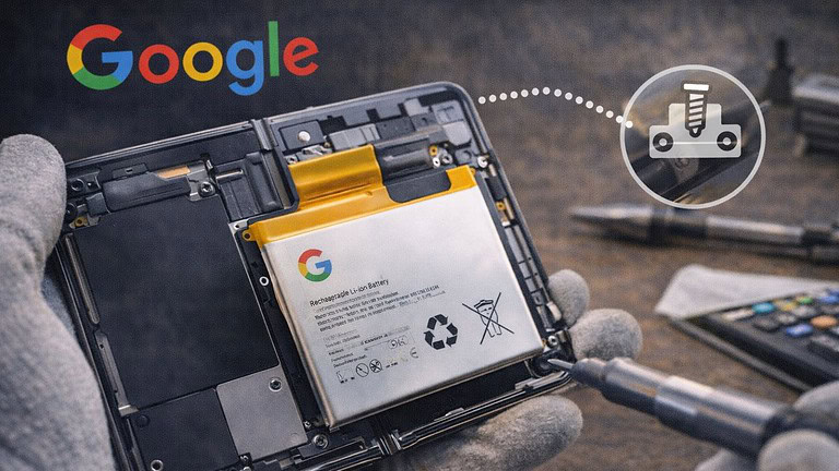 Google studia batterie rimovibili con fissaggio meccanico per i Pixel pieghevoli