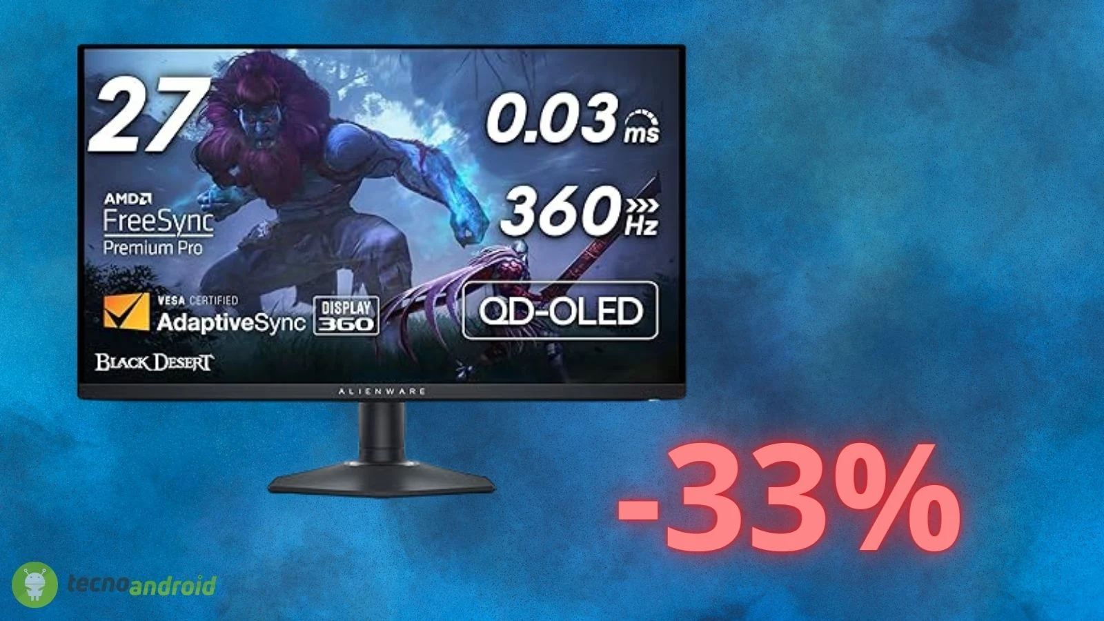 Monitor Dell Alienware in offerta del 33% su Amazon: ecco quanto costa