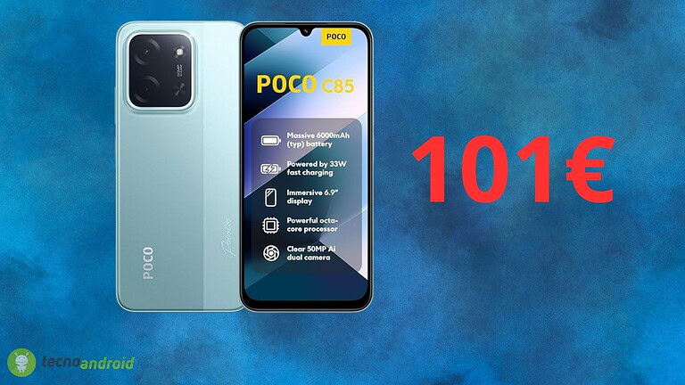 POCO C85 costa solo 100 euro su Amazon, un'offerta imperdibile