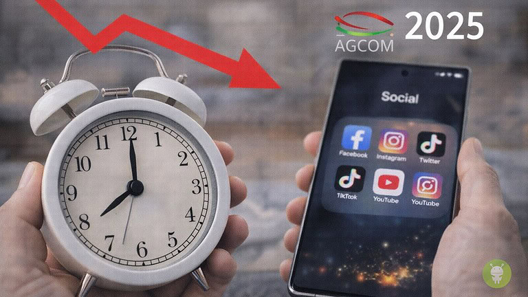 AGCOM: nel 2025 gli italiani hanno ridotto il tempo passato sui social network