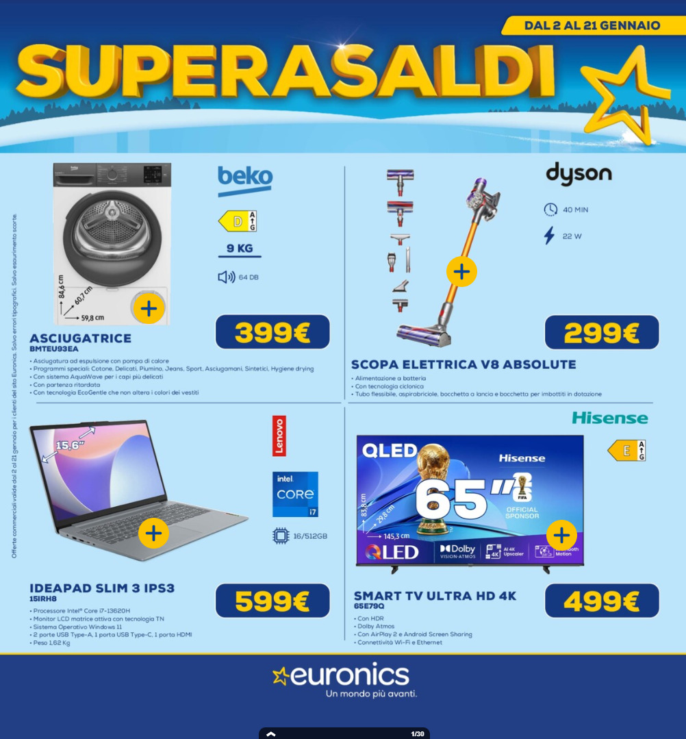 Screenshot euronics supersaldi volantino