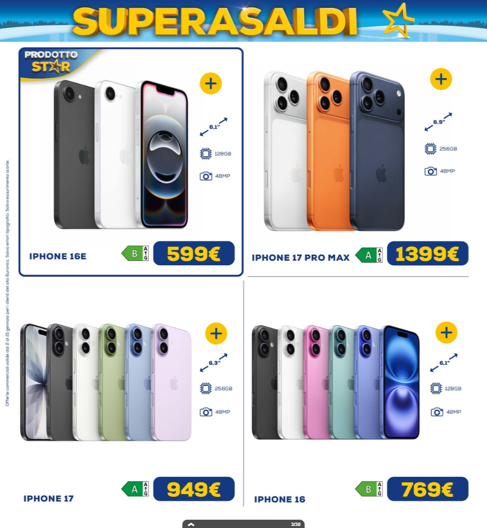 Screenshot euronics supersaldi volantino