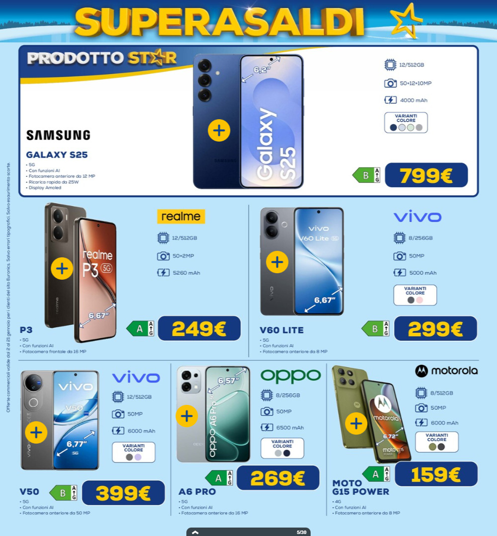 Screenshot euronics supersaldi volantino