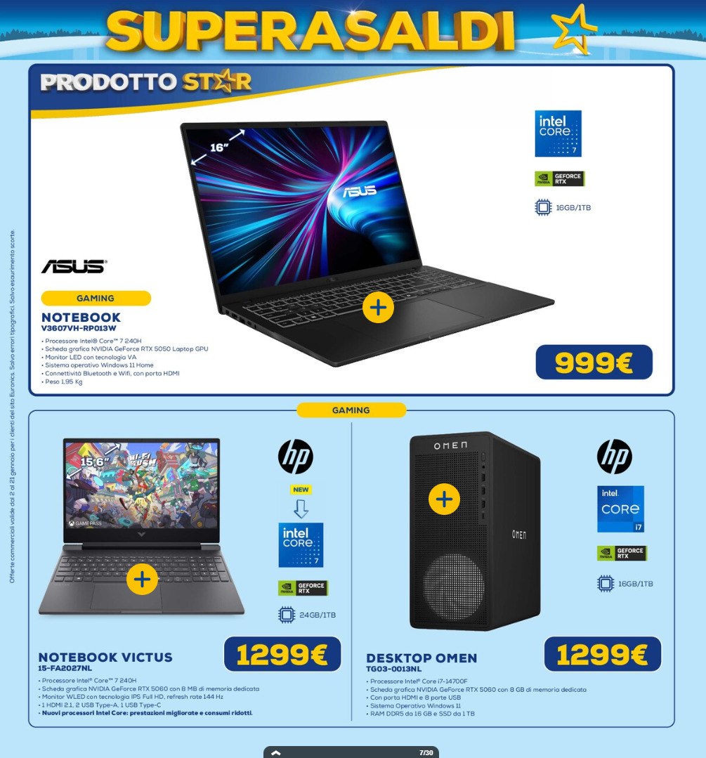 Screenshot euronics supersaldi volantino