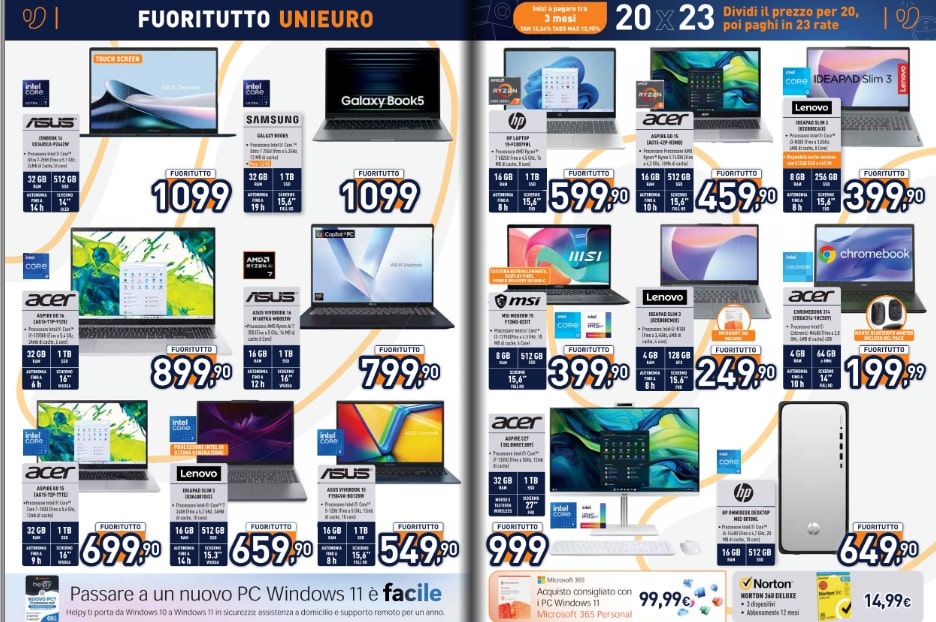 Screenshot volantino unieuro