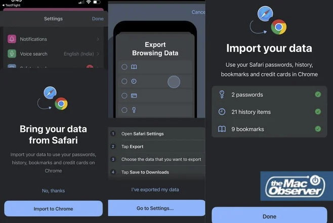 Importazione dati Safari iPhone a Google Chrome Importazione dati Safari iPhone a Google Chrome
